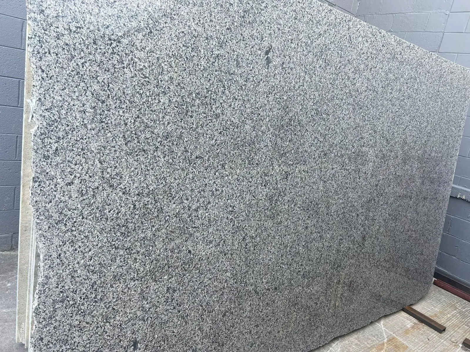 Speckled gray granite slab